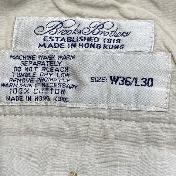 Brooks Brothers Pants Mens 36 X 30 Khaki Pleated Front Cuffed Straight Leg - Picture 2 of 10